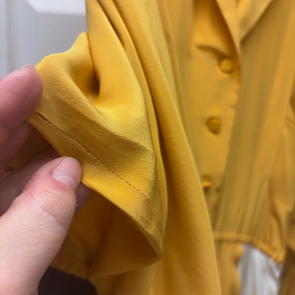 Vintage Italian Silk Colorblock Shirt Dress | Pockets | Size 42 (US 8–10) - Picture 7 of 14